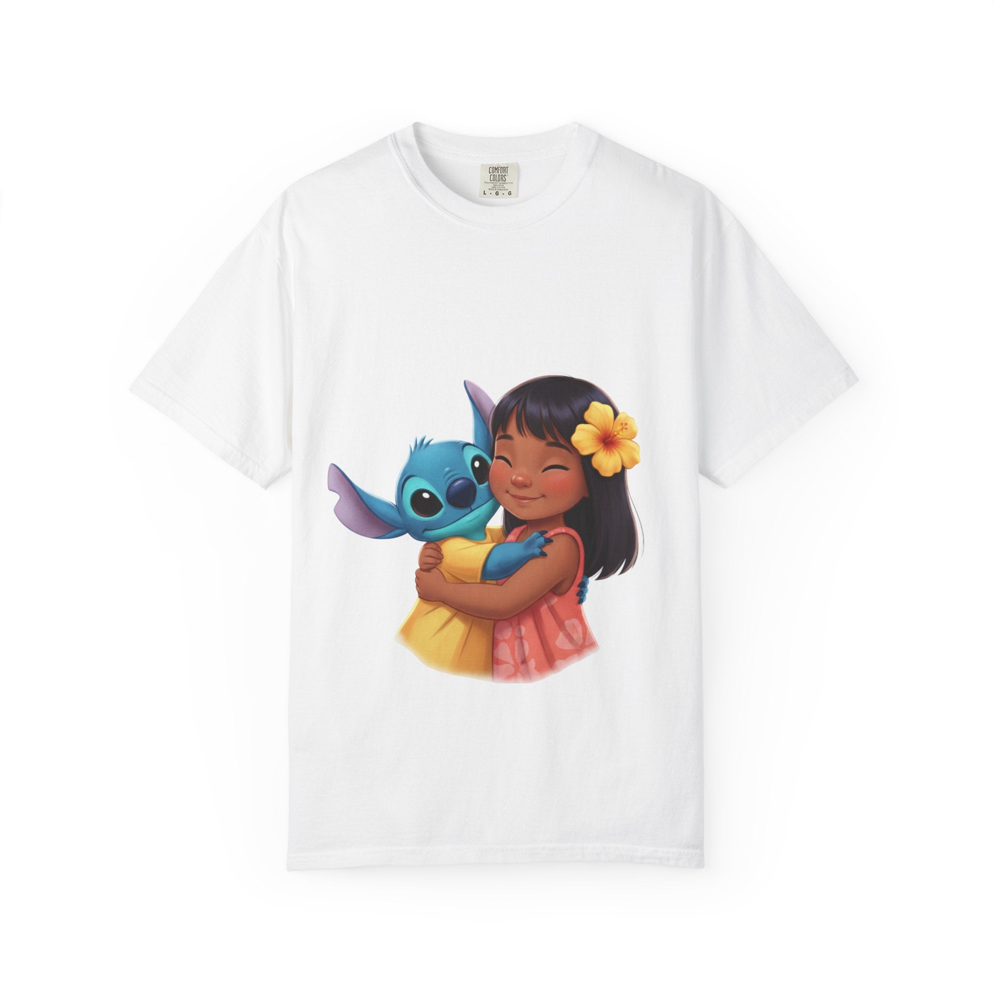 Lilo & Stitch Hug Kids T-Shirt — Cute Cartoon Character Tee with Number 8 Back