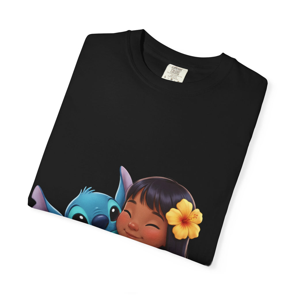 Lilo & Stitch Hug Kids T-Shirt — Cute Cartoon Character Tee with Number 8 Back