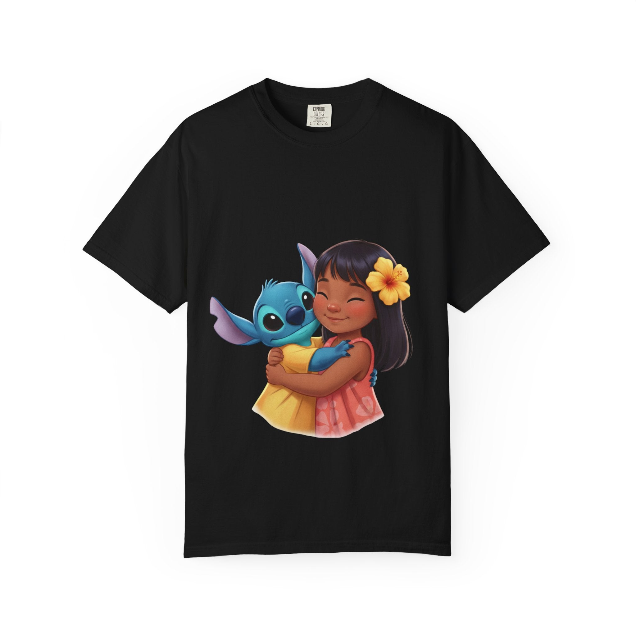 Lilo & Stitch Hug Kids T-Shirt — Cute Cartoon Character Tee with Number 8 Back
