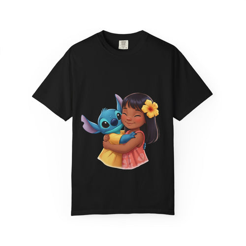 Lilo & Stitch Hug Kids T-Shirt — Cute Cartoon Character Tee with Number 8 Back